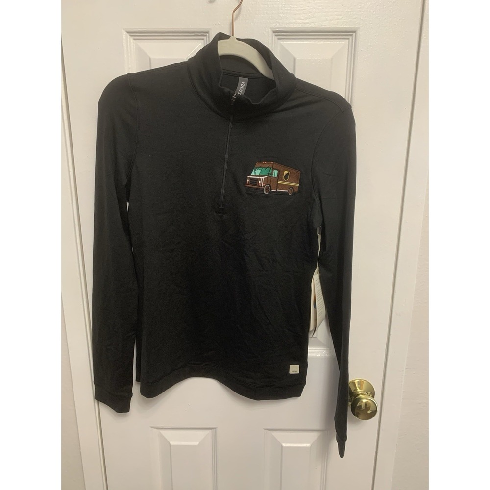 NWT Vuori Halo Essential 1/2 Zip Black Heather Mens Sweater Medium - Read